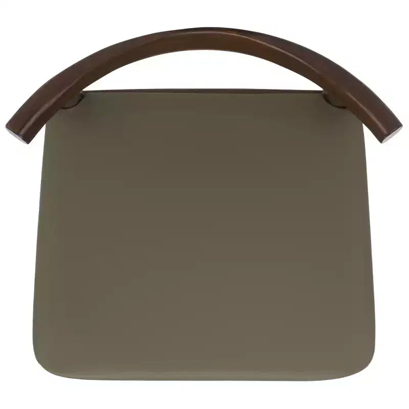 Sgabello rotondo Olive & Espresso, schienale basso senza braccioli con poggiapiedi, 1 posto