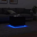 Tavolino da caffè LED quadrato bianco e nero, 1–2 persone (50 cm)