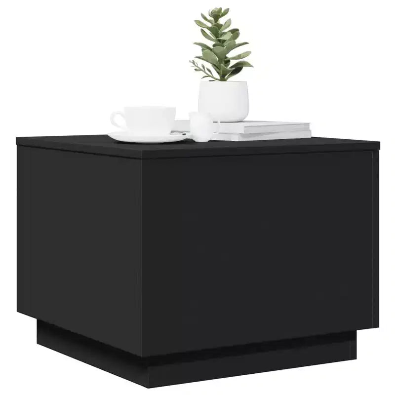 Tavolino da caffè LED quadrato bianco e nero, 1–2 persone (50 cm)