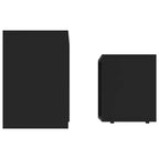 Tavolino impilabile di design, set da 2 – Nero / Grigio / Rovere Sonoma, MDF