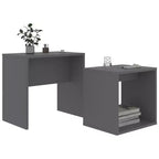 Tavolino impilabile di design, set da 2 – Nero / Grigio / Rovere Sonoma, MDF