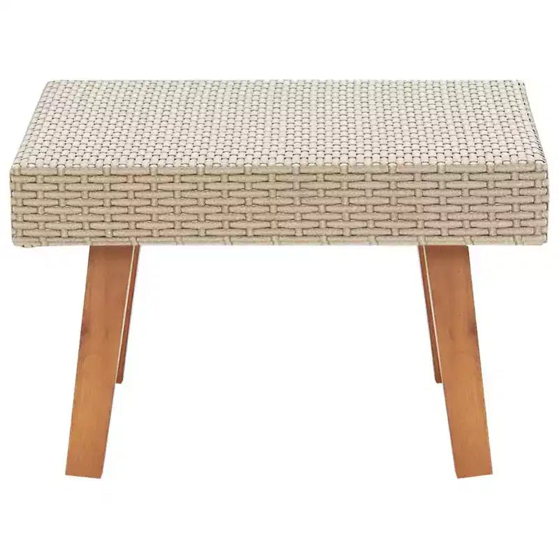 Tavolino da esterno rettangolare beige e nero, 1 pezzo