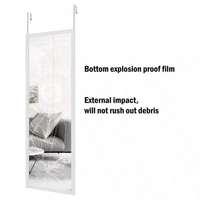 Specchio Bianco a Figura Intera da Appendere alla Porta o alla Parete, 122 x 41 cm, 1 Persona