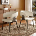 Luck Live Farmhouse Dining Chairs with Metal Feet, Soft Padded Seat & Back, Stylish Accent Chairs for Home Office & Kitchen (Set Of 2)