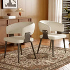 Luck Live Farmhouse Dining Chairs with Metal Feet, Soft Padded Seat & Back, Stylish Accent Chairs for Home Office & Kitchen (Set Of 2)