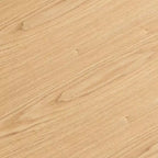 Tavolino da Caffè Ovale Marrone con Base in MDF, Posti a Sedere 1, Piano in Impiallacciatura di Legno