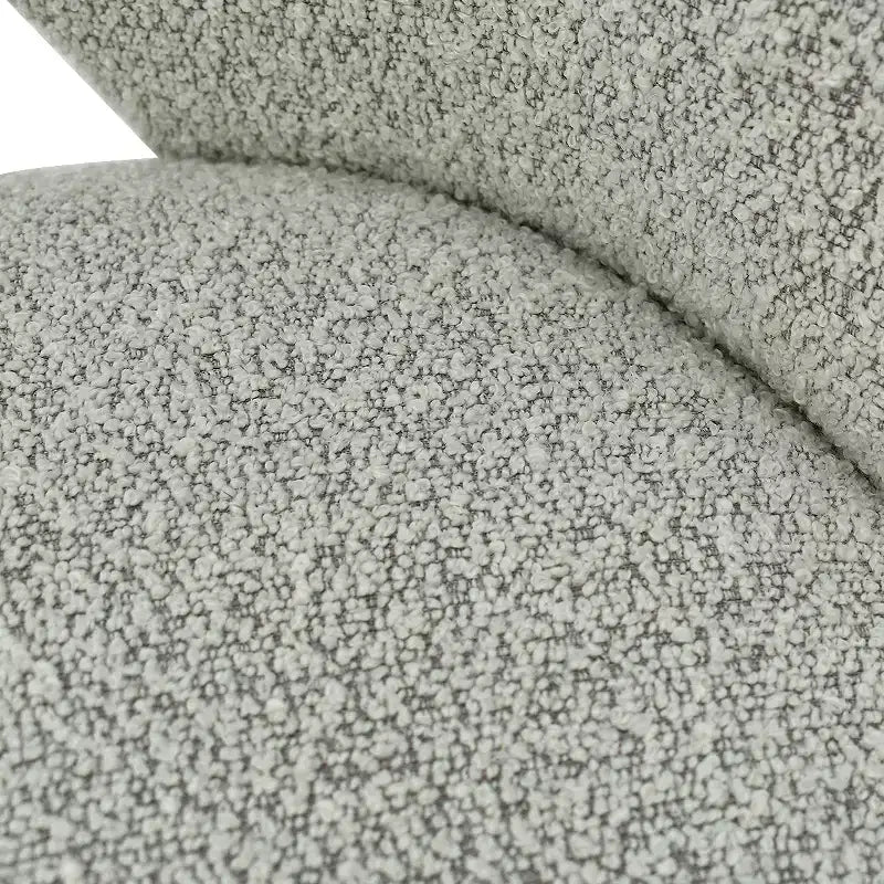 Sedia da pranzo in tessuto bouclé beige/grigio, schienale curvo, senza braccioli, set da 6