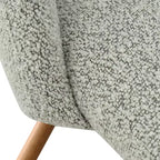 Sedia da pranzo in tessuto bouclé beige/grigio, schienale curvo, senza braccioli, set da 6