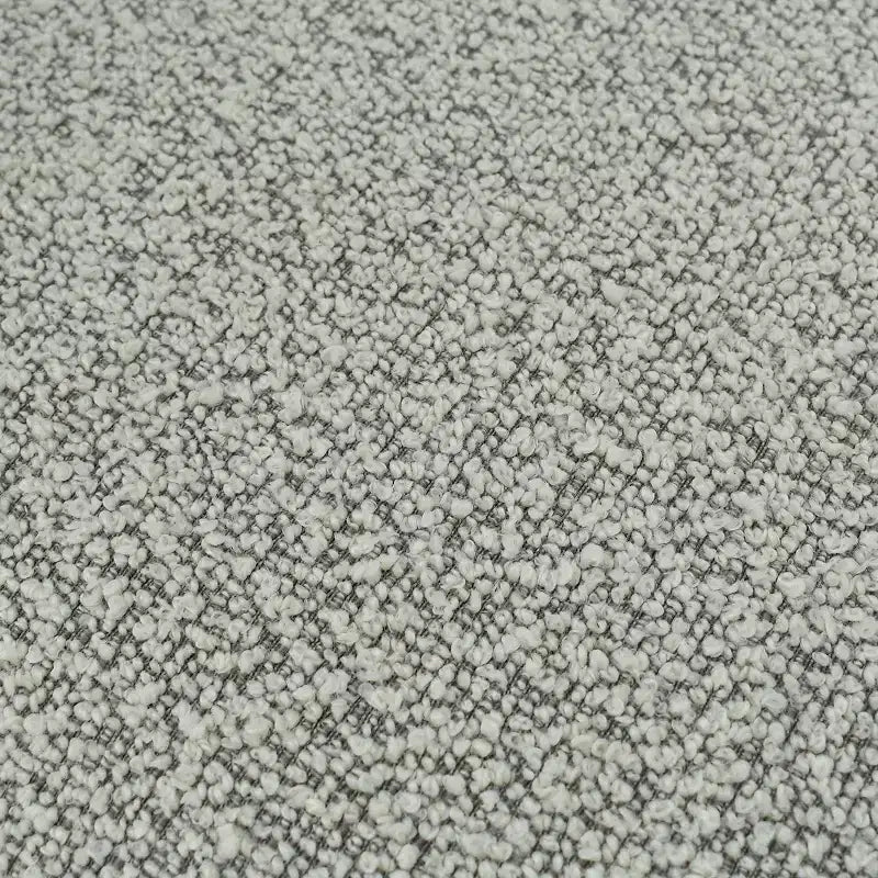 Sedia da pranzo in tessuto bouclé beige/grigio, schienale curvo, senza braccioli, set da 6