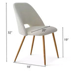 Sedia da pranzo in tessuto bouclé beige/grigio, schienale curvo, senza braccioli, set da 6