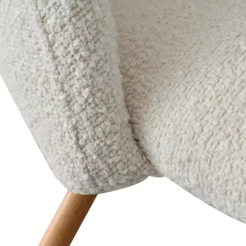 Sedia da pranzo in tessuto bouclé beige/grigio, schienale curvo, senza braccioli, set da 6