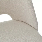 Sedia da pranzo in tessuto bouclé beige/grigio, schienale curvo, senza braccioli, set da 6