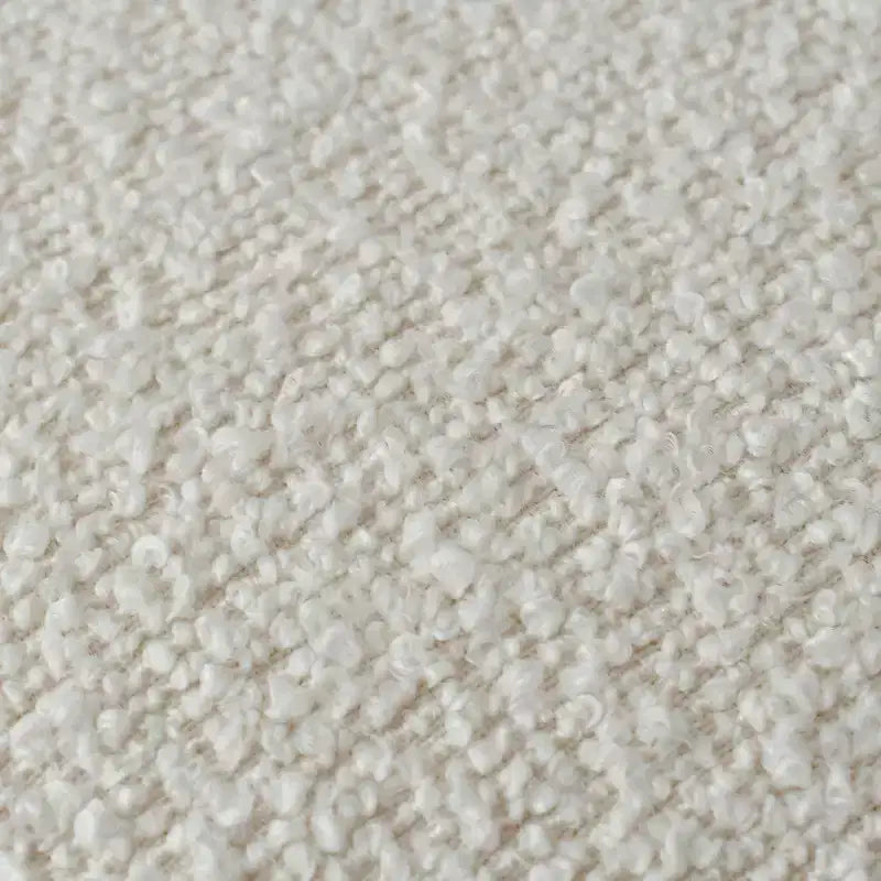 Sedia da pranzo in tessuto bouclé beige/grigio, schienale curvo, senza braccioli, set da 6