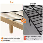 Struttura letto a piattaforma in rattan naturale bohémien con testiera a LED – Matrimoniale a una piazza/Matrimoniale/Queen size