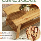 Tavolino da Caffè Rettangolare a 2 Ripiani in Legno Massello Marrone, 120 cm, con 4 Gambe