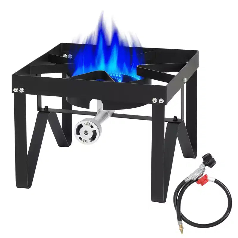 Propane Burner, 80,000 BTU High Pressure Gas Stove  4ft Hose/Regulator/Water Bag for Outdoor Cooking/Seafood Boil/Turkey Fry