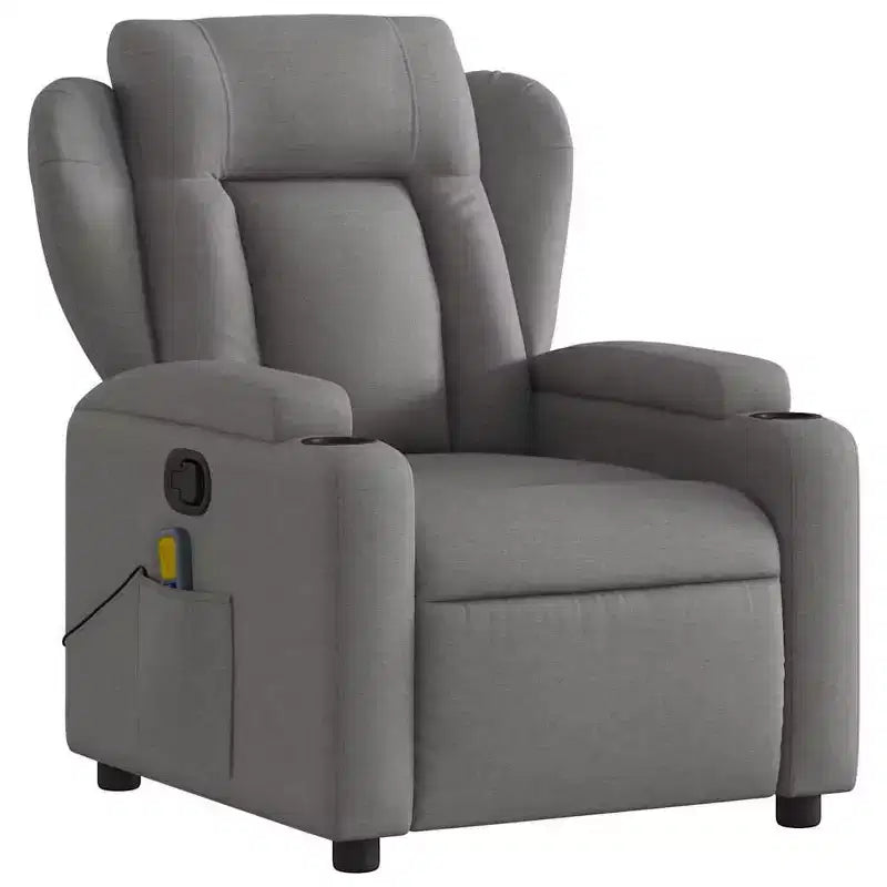 Poltrona reclinabile singola panna/grigio scuro con braccioli – 1 posto