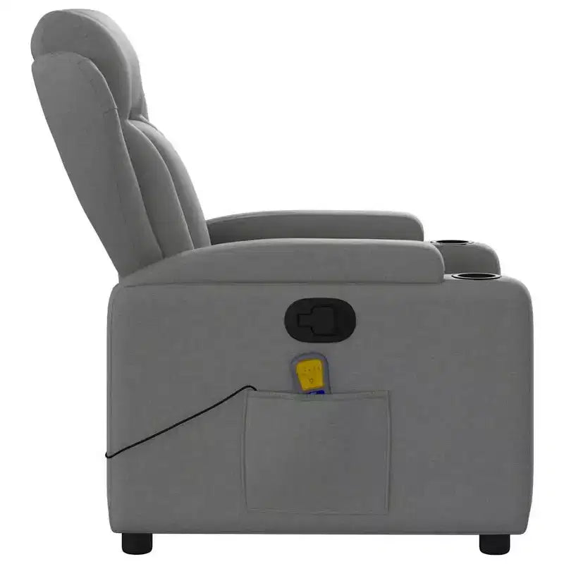 Poltrona reclinabile singola panna/grigio scuro con braccioli – 1 posto