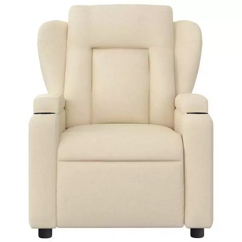 Poltrona reclinabile singola panna/grigio scuro con braccioli – 1 posto