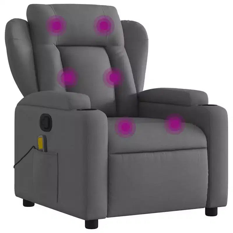 Poltrona reclinabile singola panna/grigio scuro con braccioli – 1 posto