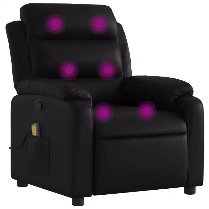 vidaXL Massage Recliner Chair Black Velvet