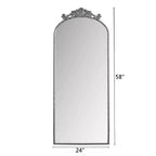 Specchio a parete a figura intera ad arco Argento / Argento anticato, 1 persona, 58" x 24"