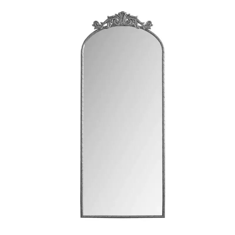 Specchio a parete a figura intera ad arco Argento / Argento anticato, 1 persona, 58" x 24"