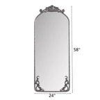 Specchio a parete a figura intera ad arco Argento / Argento anticato, 1 persona, 58" x 24"