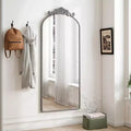 Specchio a parete a figura intera ad arco Argento / Argento anticato, 1 persona, 58" x 24"