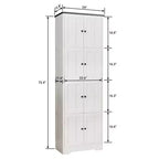 Mobiletto alto noce/bianco, 8 ante 4 ripiani, organizer autoportante, utilizzo per 1 persona