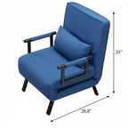 Divano Letto Convertibile Grigio 4 in 1, 2 Posti