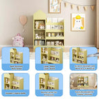 Libreria Bianca a Scomparti Frontali per Bambini con Contenitore – 6 Scomparti, 2 Cesti, per 1 Bambino di età 3+