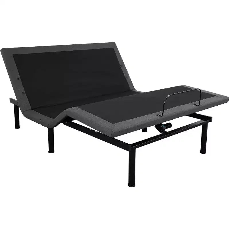 Telaio letto regolabile nero con massaggio e luce LED | Queen / Twin XL | 2 persone