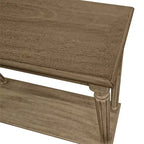 Tavolo console a 2 ripiani in quercia anticata/bianco anticato, da assemblare in 1 persona
