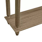 Tavolo console a 2 ripiani in quercia anticata/bianco anticato, da assemblare in 1 persona