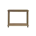 Tavolo console a 2 ripiani in quercia anticata/bianco anticato, da assemblare in 1 persona