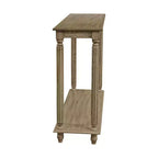 Tavolo console a 2 ripiani in quercia anticata/bianco anticato, da assemblare in 1 persona