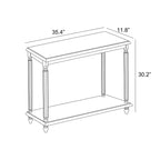 Tavolo console a 2 ripiani in quercia anticata/bianco anticato, da assemblare in 1 persona