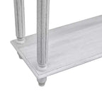 Tavolo console a 2 ripiani in quercia anticata/bianco anticato, da assemblare in 1 persona