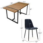 Set da pranzo rettangolare 5 pezzi – 4 posti, sedie imbottite