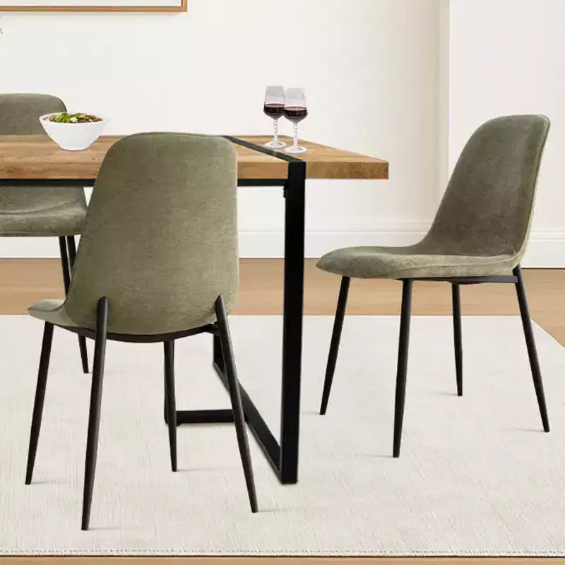 Set da pranzo rettangolare 5 pezzi – 4 posti, sedie imbottite
