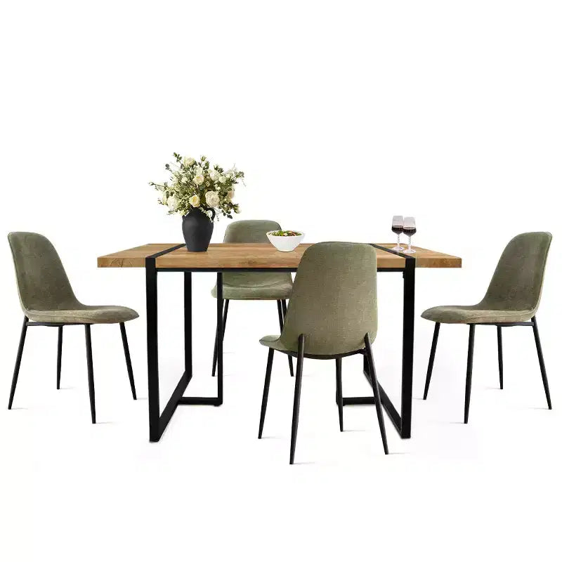 Set da pranzo rettangolare 5 pezzi – 4 posti, sedie imbottite
