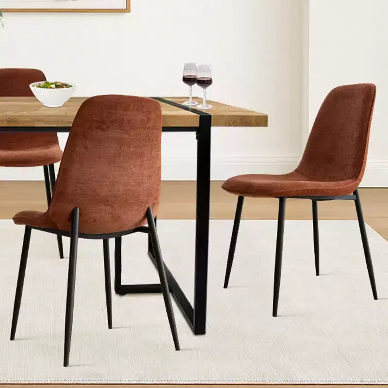 Set da pranzo rettangolare 5 pezzi – 4 posti, sedie imbottite