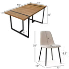 Set da pranzo rettangolare 5 pezzi – 4 posti, sedie imbottite
