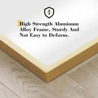 Specchio Oro a Figura Intera, 150×40 cm, Cornice in Alluminio, da Terra/Parete, 1 Persona