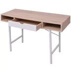 Scrivania in Rovere e Bianca con Cassetto, 1 Posto
