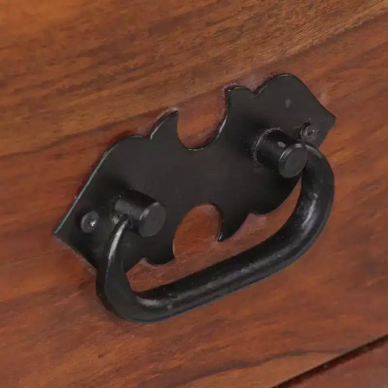 Scrivania in Legno Marrone Scuro e Pelle, 1 Posto