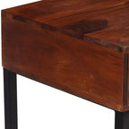 Scrivania in Legno Marrone Scuro e Pelle, 1 Posto