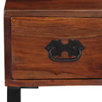 Scrivania in Legno Marrone Scuro e Pelle, 1 Posto