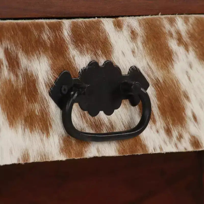 Scrivania in Legno Marrone Scuro e Pelle, 1 Posto